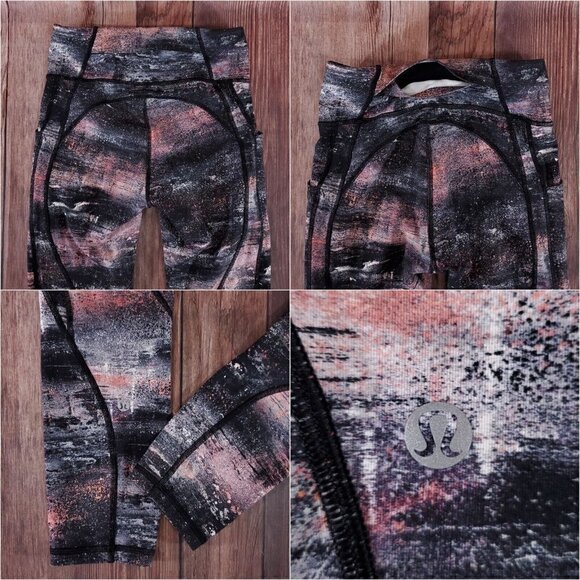 Lululemon Womens Size 4 Time To Sweat Crop 23" Azurite Poppy Coral Multi W6AX8S - Picture 5 of 10
